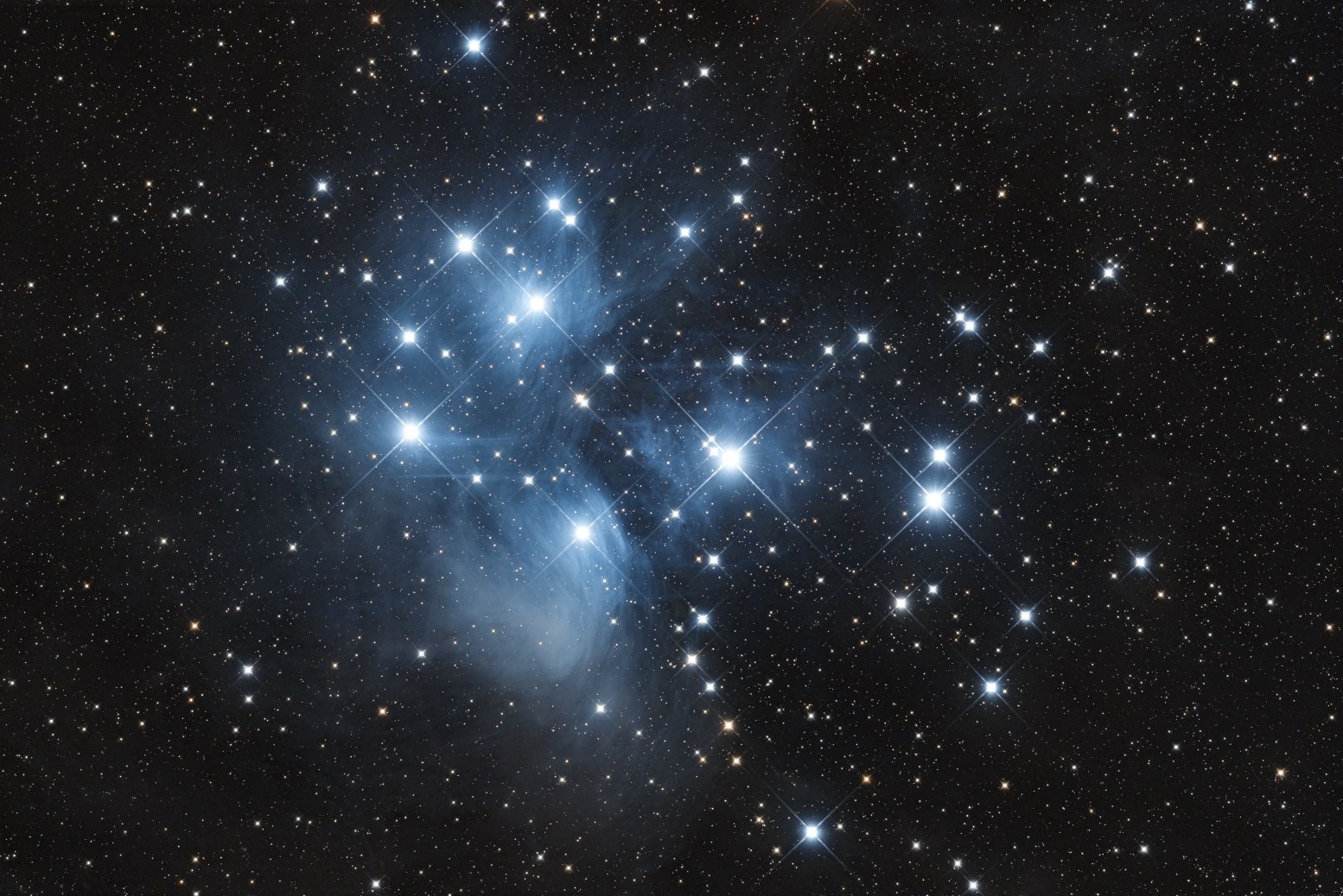 M45 · Plejaden — Nachher